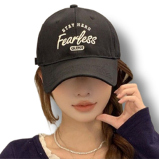 힐링센트 남녀공용 얼굴소멸 볼캡 모자, 1개, 피어리스블랙