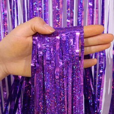 파리스 데코 수술 파티커튼, 4개, 홀로그램퍼플