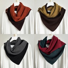 양면 꽃 자석 주름 스카프 머플러 플리츠 겨울 간절기 봄 여성 단색