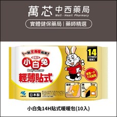 【小林製藥】小白兔暖暖包 (10入) - 手握式 24小時保暖, 1個, 貼式