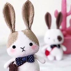 인형 뜨개질 세트 DIY 키트 코바늘 손뜨개 동영상 튜토리얼, 낙타귀토끼, 1개