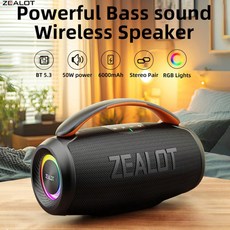 ZE P11 50W 무선 스피커 실외 휴대용 서브우퍼 IPX Hifi 음질 RGB 조명, ZE T P11 Hei