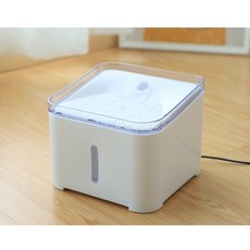 TOM CAT 智能寵物自動循環飲水機 2000ml 方形 靜音水泵 缺水斷電保護 帶燈指示, 1個, 方形 (2000ml，無水斷電，帶燈款)