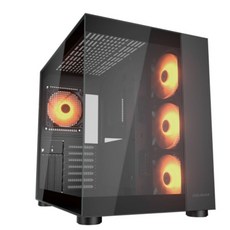 Cougar 美洲獅 FV150 RGB 電腦機殼 雙艙設計 支援最高400mm顯卡 機殼 主機殼 中塔機箱, 1個, 黑色