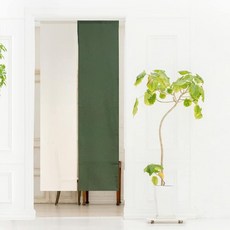 Noren Kobo 노렌코보 무지 롱 노렌 72x170cm 투톤 딥그린 아이보리