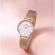 Daniel Wellington PETITE MELROSE PEARL DW00100516 原廠公司貨 英倫風 珍珠錶盤 米蘭錶帶, 1個