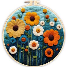 사르부터 바늘 펠트 키트 DIY 울 스타러 자수 선물용 홈 데코레이션에 적합한 초보자용 (별과 태양)