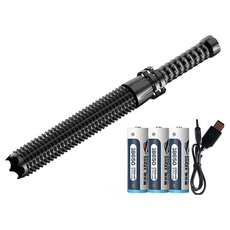 微笑鯊 C100 戰狼極光手電筒 強光伸縮戰術手電筒 多功能露營燈 戶外防水照明燈, 1個, 【3電】微笑鯊C100