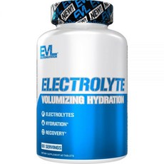 Evlution Nutrition Volumizing Electrolyte Hydration Tablets - Rapid Rehydration Supplement - Recha, 1개, 60정