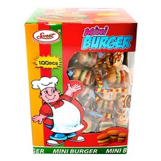 Sweet Mini Burger Jelly 100 包, 1000g, 1盒