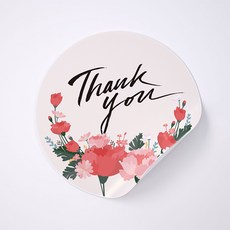 사심데코 카네이션 어버이날 스승의날 감사 원형 스티커, 50매입, 1번