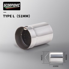 배기음튜닝 머플러 51MM 범용 프론트 미드 엔드 촉매제 DB 킬러 바이크 오토바이 배기 소음 제거기, [07] TYPE-L