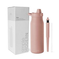 Simple Modern 필터 물병 | 단열 스테인리스 스틸 탄소 필터 여행용 물병 | 이동 중에도 깨끗한 식수를 위해 재사용 가능 | 710ml(24온스) 미드나잇 블랙, 963.9g(34온스) 물병, Mauve Me