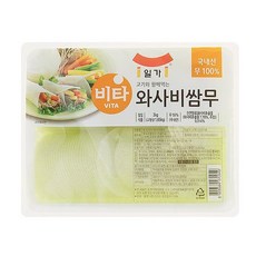 삼둥이수산 일가 와사비쌈무 3kg X4개 1BOX 국산 대용량 무쌈 업소용, 4개