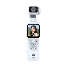 짐벌 액션캠 얼굴보고 따라가는 카메라 터치스트린 장시간베터리 크리에이터 브이로그 유튜브 촬영, 2. SC2 화이트, 64G RAM