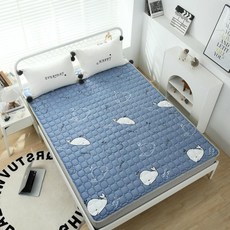 돌침대 토퍼 90x200 벨벳 매트리스 거실용 트렌디, 1cm, 블루 웨일 오션