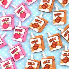 미니어처 빨대 팩 우유 장식 데코 10개입 2종 택1, 딸기 우유   [A-후문1-1047], 1개