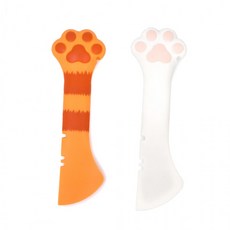고양이 발바닥 모양 반려동물 캔따개 오렌지, 1개, 상세페이지 참조