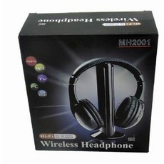 MH2001 無線耳機 Hi-Fi S-XBS 支援 Audio MP3 TV PC CD DVD, MH2001 多功能電視電腦五合一無線耳機/耳麥頭戴式帶FM收音, Free