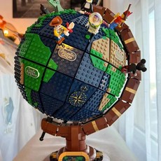 지구본 블럭 세계지도 지도 블록 조립 장식품 조립식, D. 창의 지구본 원격 조종 고벽돌 야광판 8