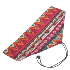 日式和風手工棉麻餐具收納袋，綁繩設計，橫開摺疊便攜，多款圖騰可選, 1個, 橫開綁繩款, 圖騰