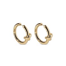 제니퍼피셔 베이비 노트 10K 옐로 골드 도금 후프 이어링