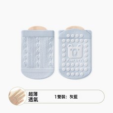 嬰兒護膝夏季薄款兒童學步爬行防滑襪網眼透氣不悶寶寶護膝長襪套, 1個, 灰藍:S(建議腳長9-11cm)0-1