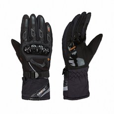 防水防寒機車手套 可觸控防風防摔保暖加絨 長版加厚防滑摩托車自行車登山禦寒, 黑色+紅邊,XL