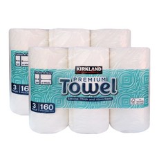 커클랜드 키친타올 종이타올 160매x1롤 코스트코, 6롤, 1개