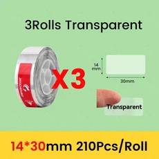 Niimbot 프린터 인쇄 라벨 방수 오일 찢어짐 방지 가격 케이블 컬러 긁힘 종이 롤 D11, 05 3Rolls Trans A