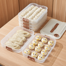4단 냉동실 정리용기 냉장고 수납용기 밀폐 김밥재료 고기 만두 보관용기, 2개, 1세트