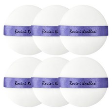 [국내생산] 대형 보비니 보송보송 유분제로 극세사 파우더 퍼프, 6개