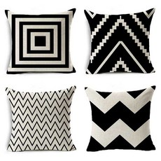 흑백도형 소파 쿠션커버 4종 (45X45)