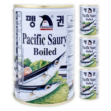 펭귄 꽁치 통조림 보일드 팽귄 꽁치캔, 400g, 4개
