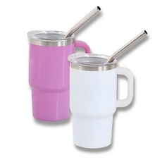 블룸트레일 캠핑 소주잔 미니 텀블러 90ml x 2개 세트, 1세트, 화이트+핑크