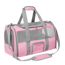 CUSSIOU 항공사 승인 고양이 및 강아지용 반려동물 캐리어 백팩 통기성 있는 메시 안전 목줄이 확장 가능한 접이식 캐리어 하이킹/자동차/기차용 휴대용 강아지 여행 블루