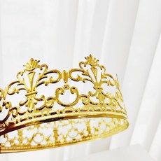 남자 남성 성인 왕관 크라운 티아라 생일 머리띠, 골드, 1개