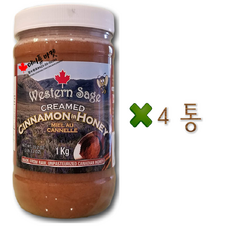 웨스턴세이지 캐나다 석청 계피 천연 꿀 1kg+정품보증서 캐나다 직배송, 1KG, 4개, 1kg
