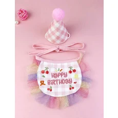 고양이 강아지 액세서리 용품 개 레이스 드레스 파티 스카프 타액 생일 두건 미니 수건 턱받이와 모자