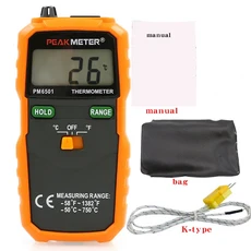 PEAKMETER 고정밀 디지털 전자 온도계 산업용 접촉식 측정기 PM6501, 01 PM6501