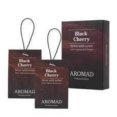 아로마드 차량용 방향제 퍼퓸 샤쉐 2P, 블랙 체리, 1세트