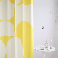 [메종텍스타일] 생활 암막 서클아트 커튼 옐로우 모듈 봉집형 135x210cm