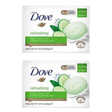 도브 리프레싱 뷰티 크림 바 비누 큐컴버 앤 그린티 향, 90g, 8개