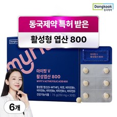 동국제약 마이핏 임산부 특허 활성형 엽산 800 이노시톨 영양제, 6박스, 30정