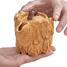 수조호 고목디자인 노란색 부조 특별 다기 다도 티용품 자사호 티악세사리 쿵푸차호, 1개, 늙은나무형 수조호150ml