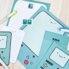 어드벤처타임 비모 편지지 편지봉트 조각편지지 스티커 세트, (165304), 1개