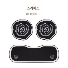 까는 방석 자동차 방석 통풍 방석 자동차 방석 사계절 범용 싱글 카매트 여성 차내 여름 쿨링 매트 린넨 소형 차주 운전 뒷좌석, 샴페인블랙플라워에디션3종, 하나, 1개