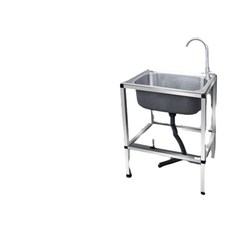 不鏽鋼單槽洗菜盆, 201鋼48*35單冷龍頭款, 1套