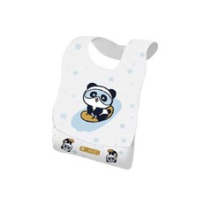 KIDS PARK 三重固定防水拋棄式圍兜, 雪花熊貓, 50個, 10個裝