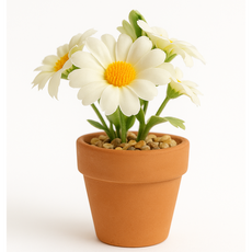 미니바움 납골당꾸미기 조화 꽃 화분 장식 소품, 브라운, 1개